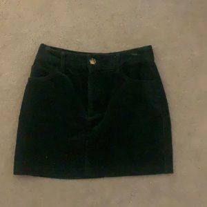 Green mini skirt